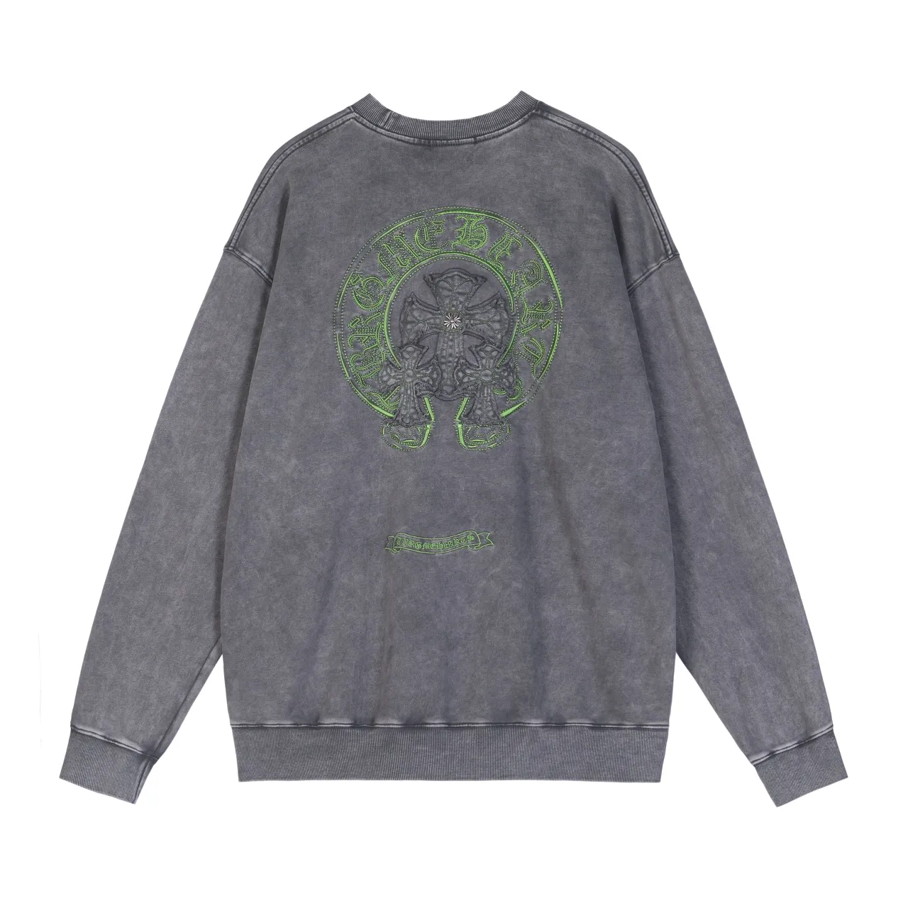 P320 Chrome Hearts Chrome Hearts Horseshoe Stamped Embroidered Round Neck Sweatshirt Size: S M L XL Color: Batik Gray